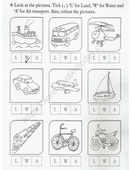 cbse-class-1-evs-transport-worksheet